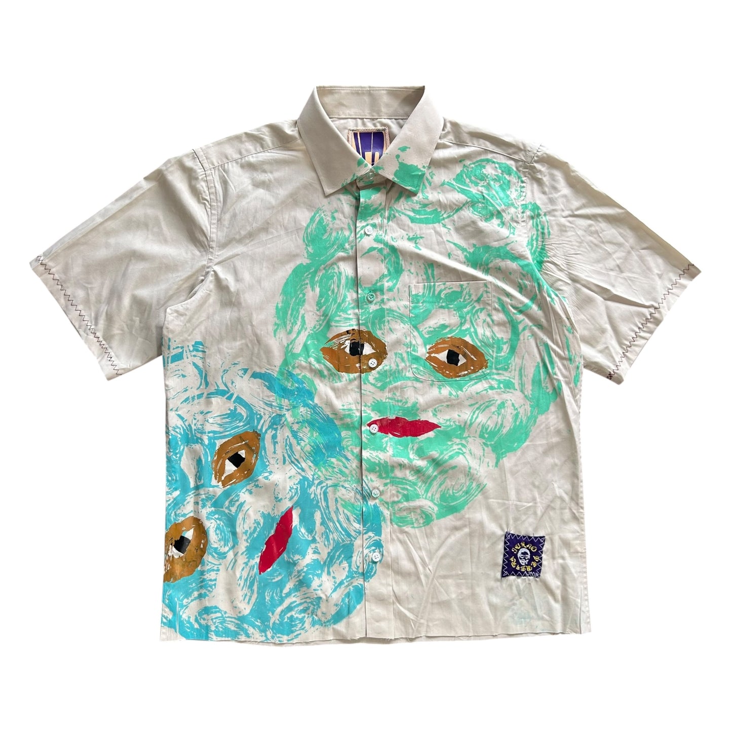 Plastered Faces Beige Button Up 1/1 - Size M