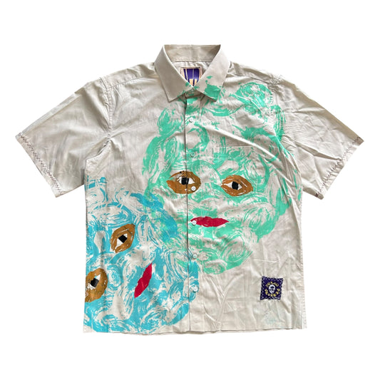 Plastered Faces Beige Button Up 1/1 - Size M