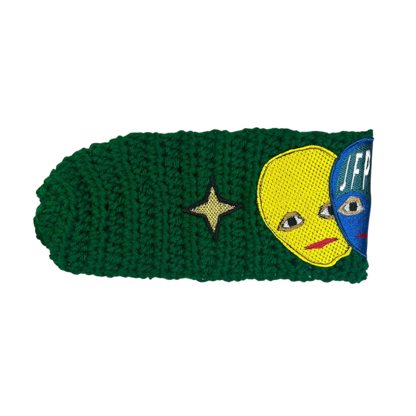 Plastered Faces Handmade Knitted Headband (Green) 1/1