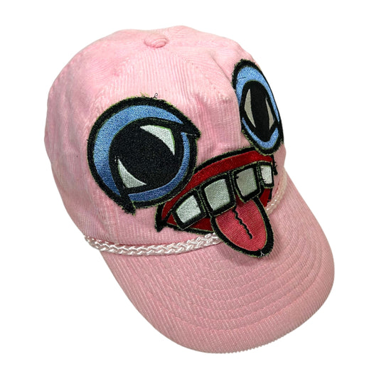 Pink Corduroy Monster Face Trucker Hat 1/1