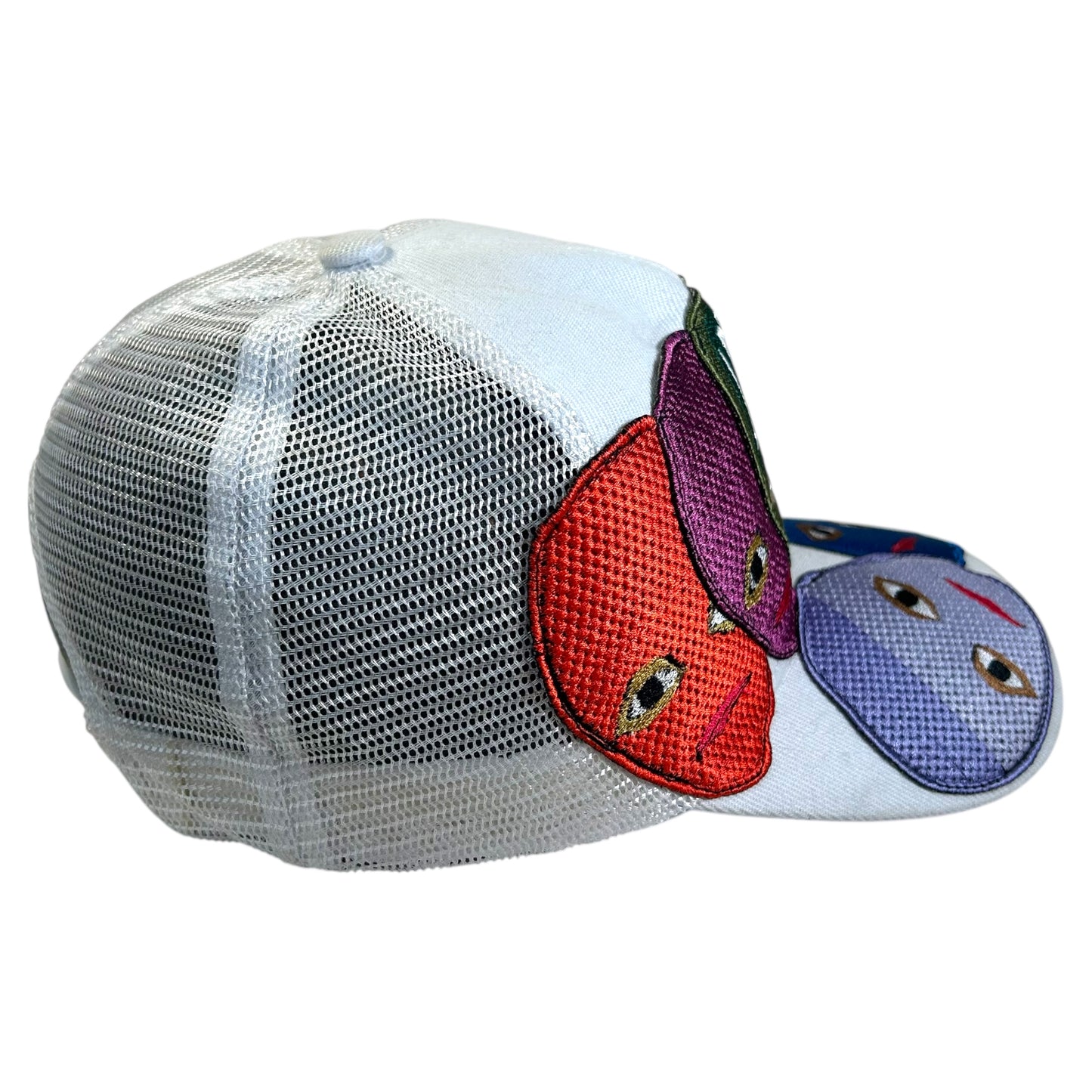 Plastered Faces White Trucker Hat 1/1