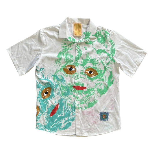Plastered Faces White Button Up 1/1 - Size S
