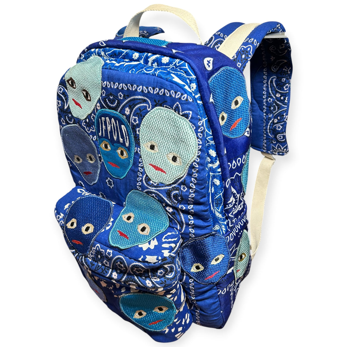 Plastered Faces Backpack Blue Paisley 1/1