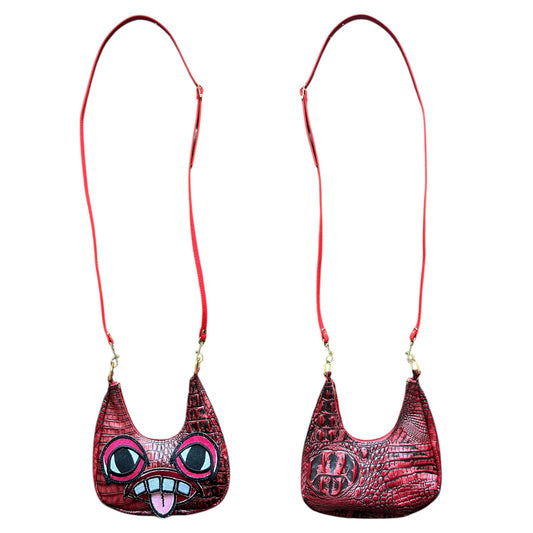 Maroon Crocodile Crossbody Monster Purse 1/1