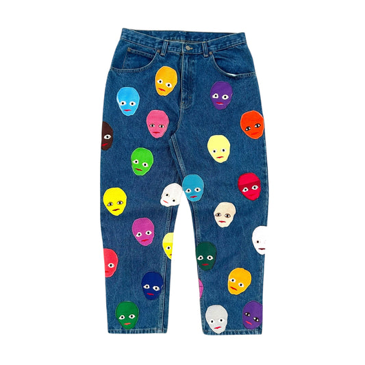 Plastered Faces Jeans Blue 1/1- Size 34