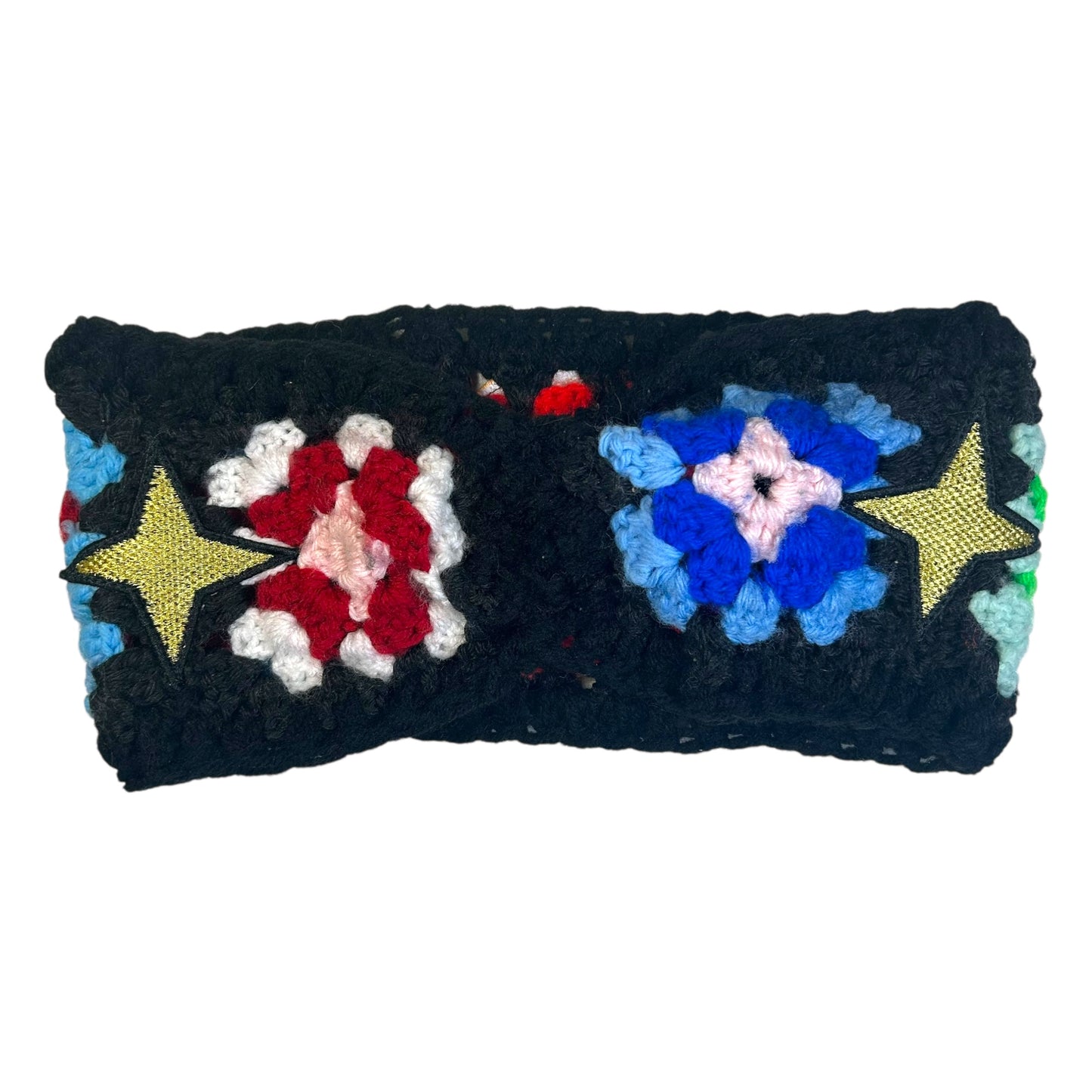 Plastered Faces Handmade Knitted Headband (Orange Faces) 1/1