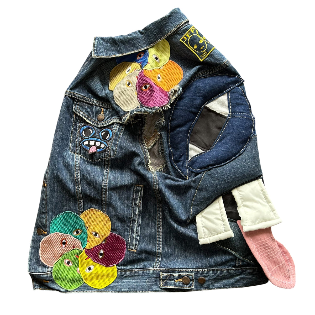 Plastered Monster Jean Vest Blue 1/1- Size XL