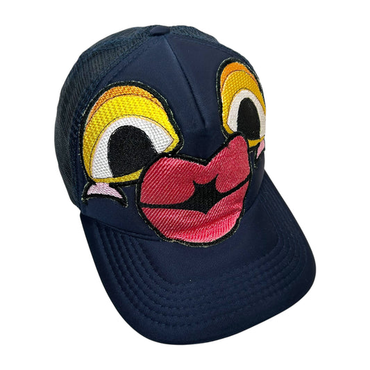 Navy Blue Monster Kiss Trucker Hat