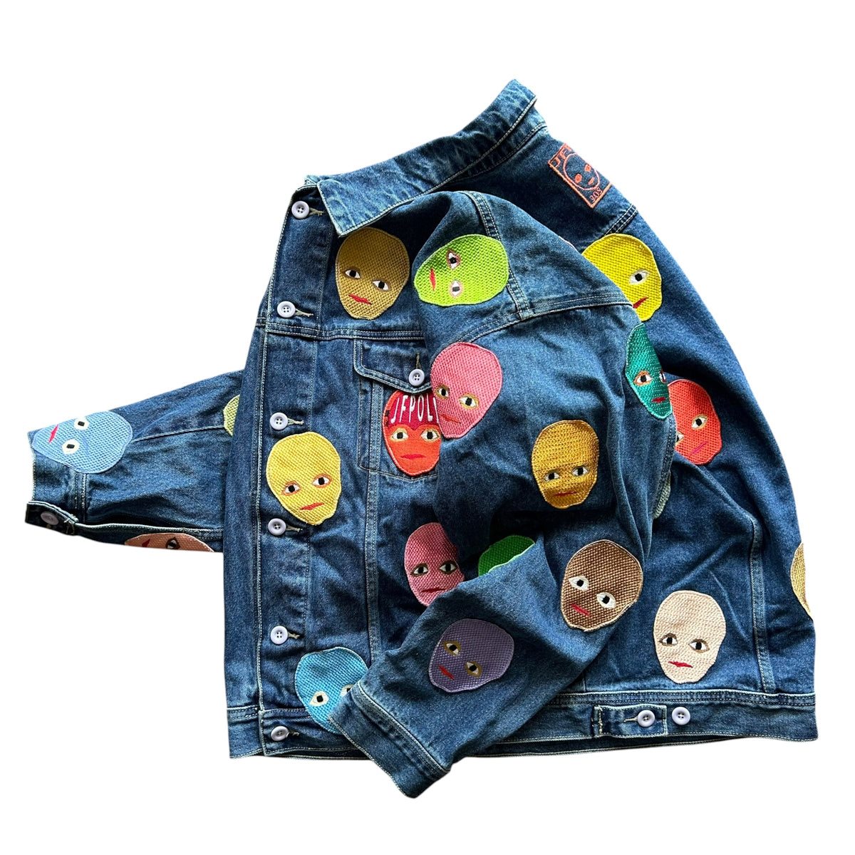 Plastered Faces Jean Jacket 1/1- Size XL