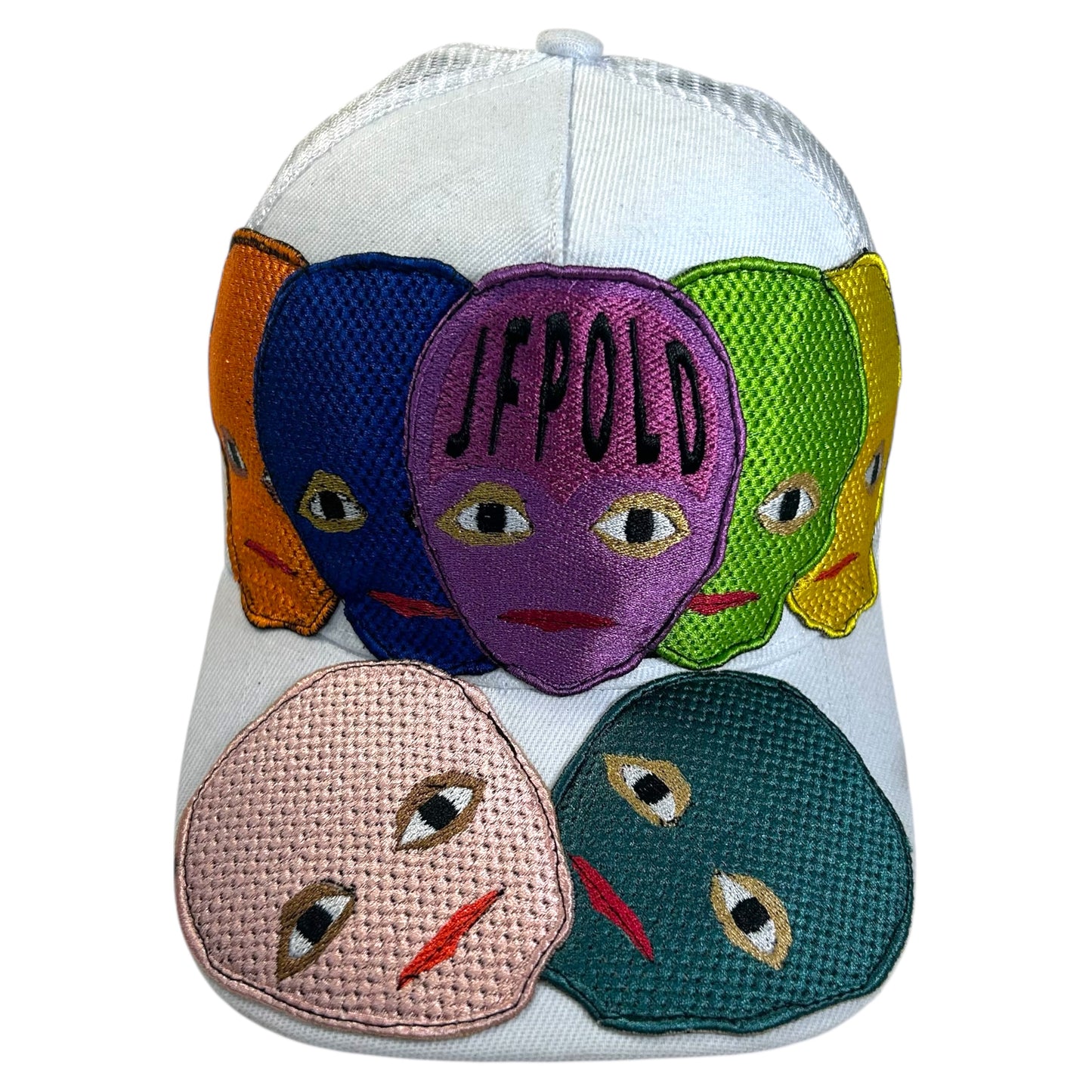 Plastered Faces White Trucker Hat 1/1