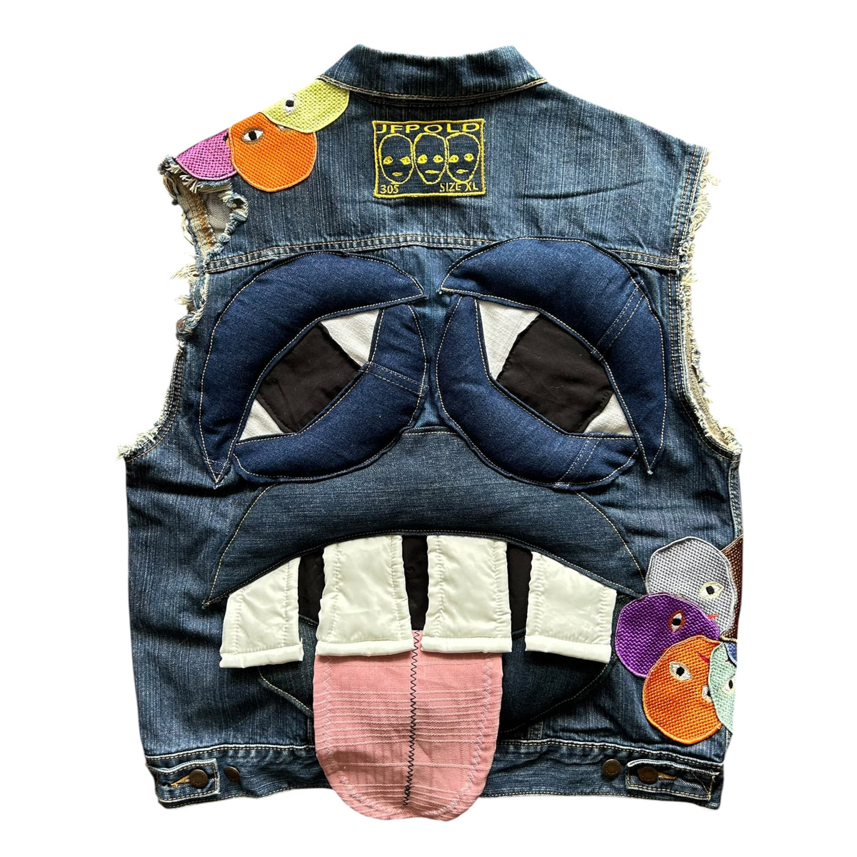 Plastered Monster Jean Vest Blue 1/1- Size XL