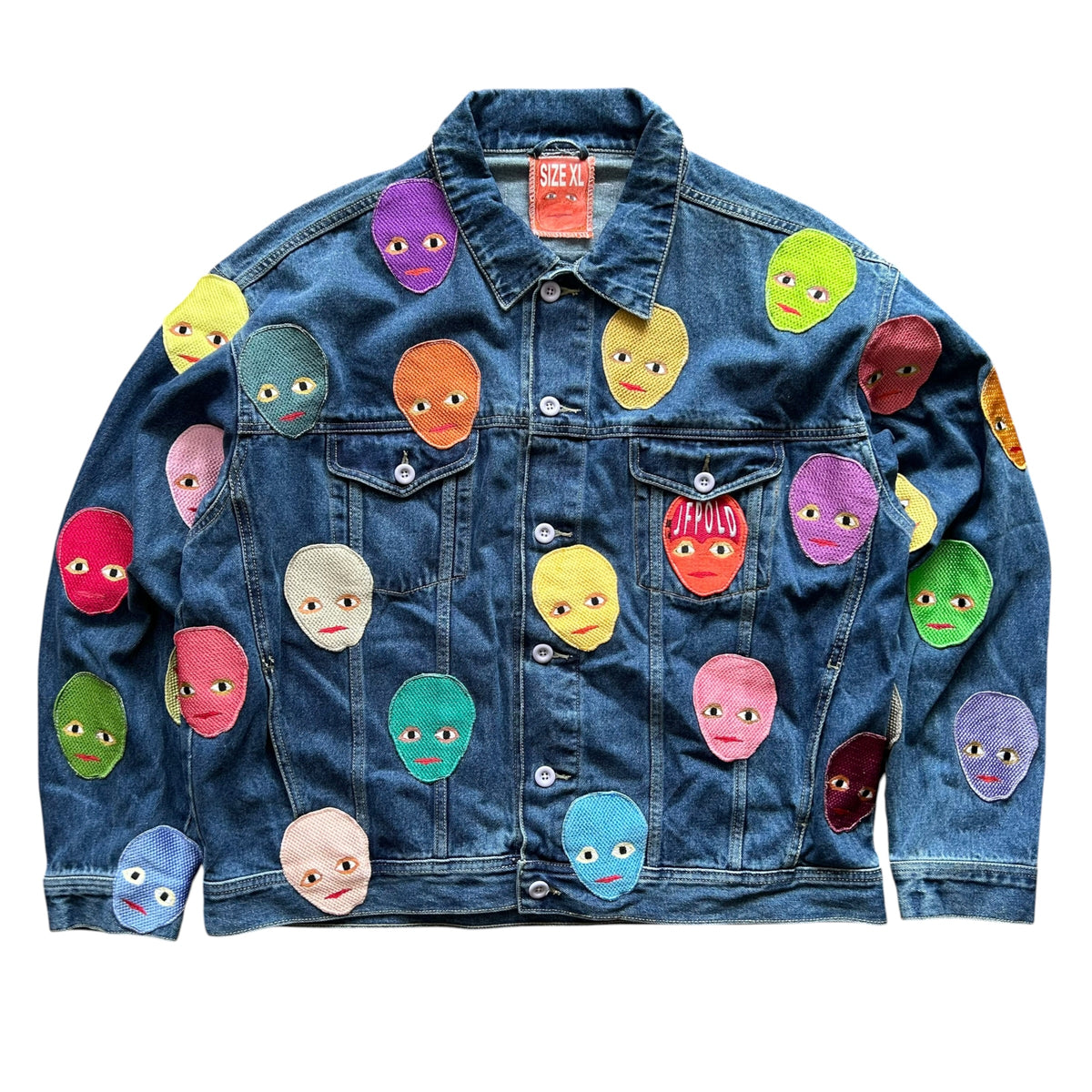 Plastered Faces Jean Jacket 1/1- Size XL