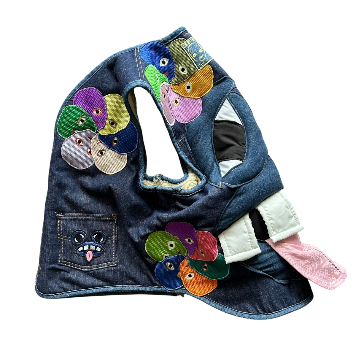 Plastered Monster Jean Vest Blue Sherpa 1/1- Size M