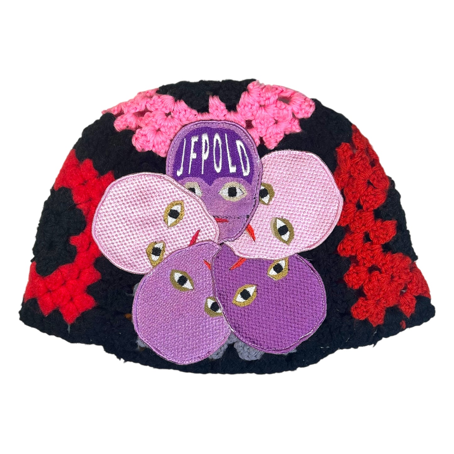 Plastered Faces Handmade Knitted Beanie (Pink Faces) 1/1