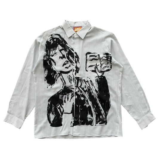 Sacred Book 1/1 Button up (White Stripped Size L)