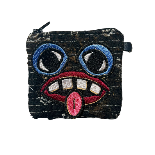 Monster Face 1/1 Black Keychain Pouch