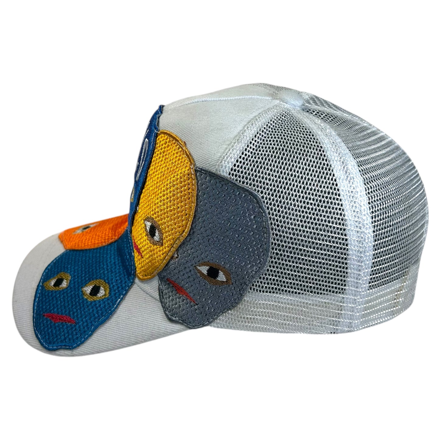 Plastered Faces White Trucker Hat 1/1