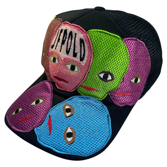 Plastered Faces Black Trucker Hat 1/1
