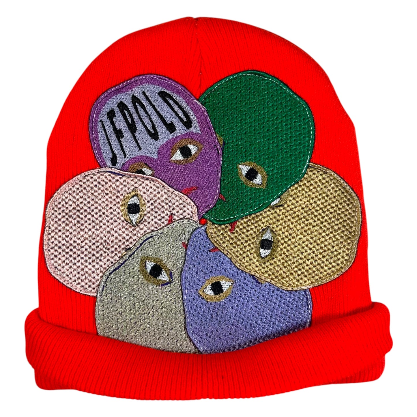 Plastered Faces Orange Beanie 1/1