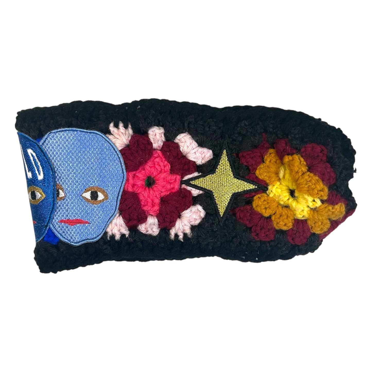 Plastered Faces Handmade Knitted Headband (Blue Faces) 1/1
