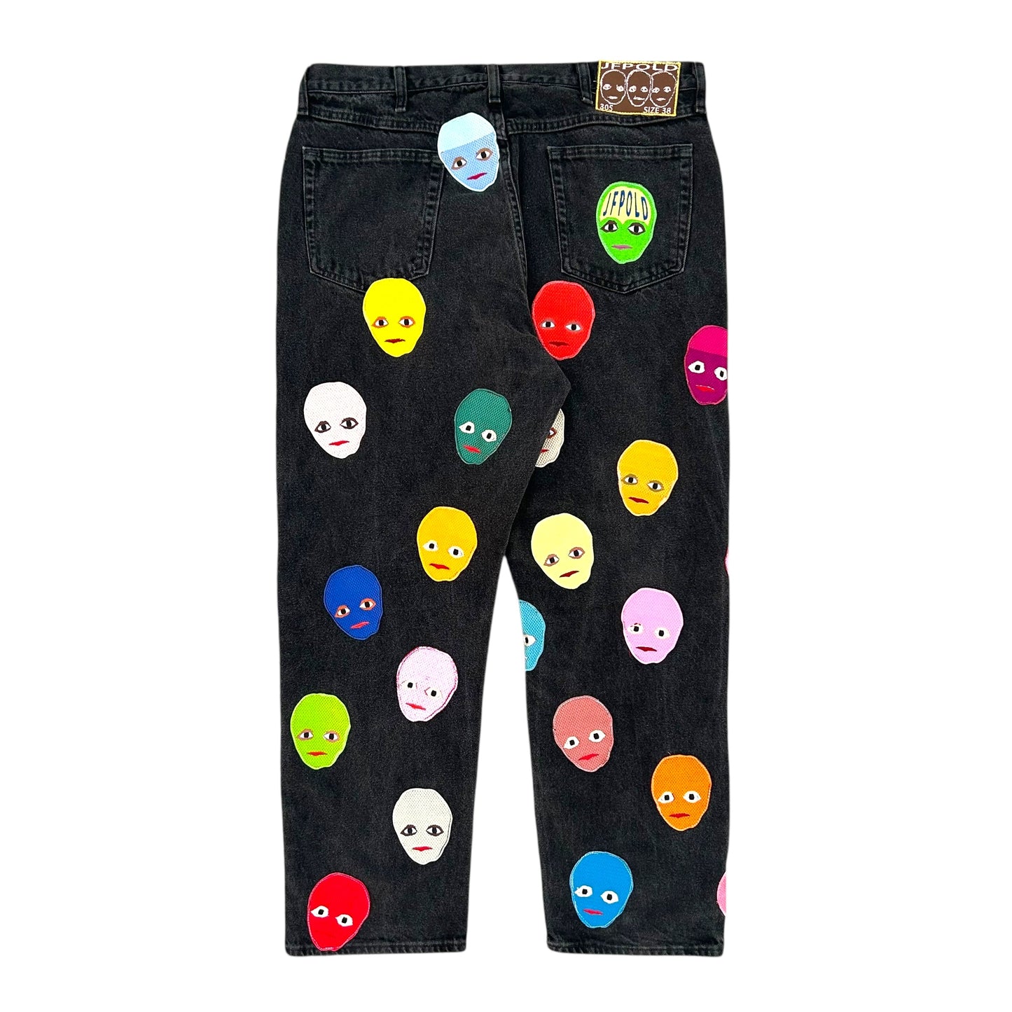 Plastered Faces Jeans Black 1/1- Size 38