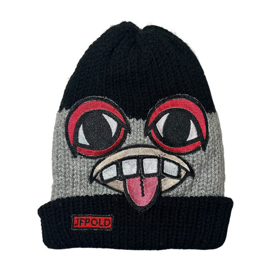 Monster Face Black/ Gray Beanie 1/1