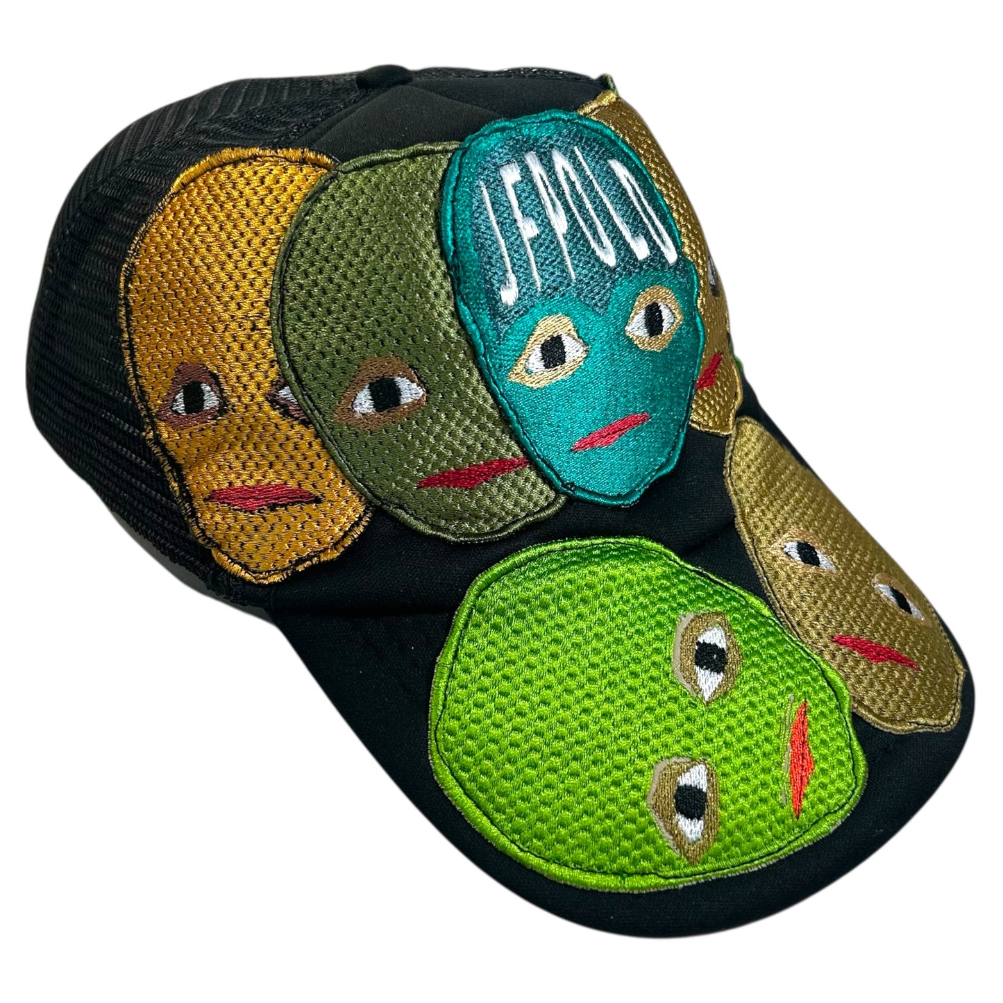 Plastered Faces Black Trucker Hat 1/1