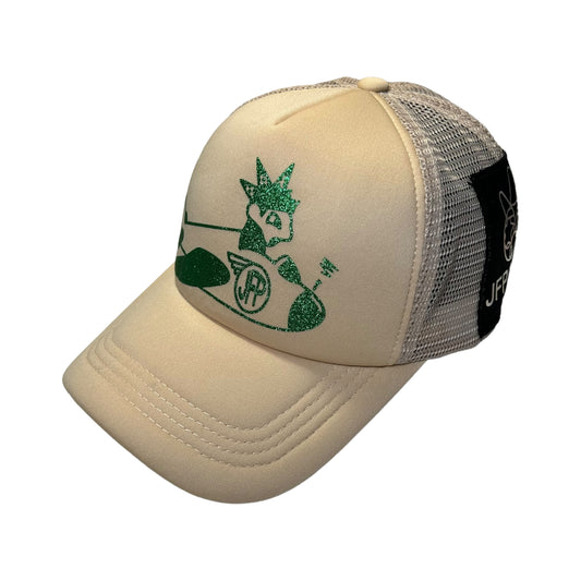 1/1 Cartoon Plane Green/Tan Trucker Hat