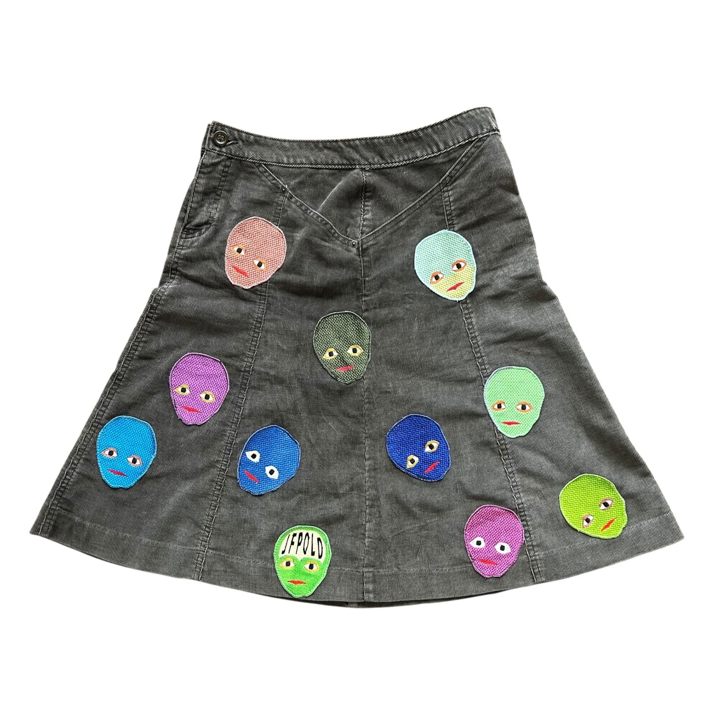 Plastered Faces Denim Skirt Black 1/1- Size S