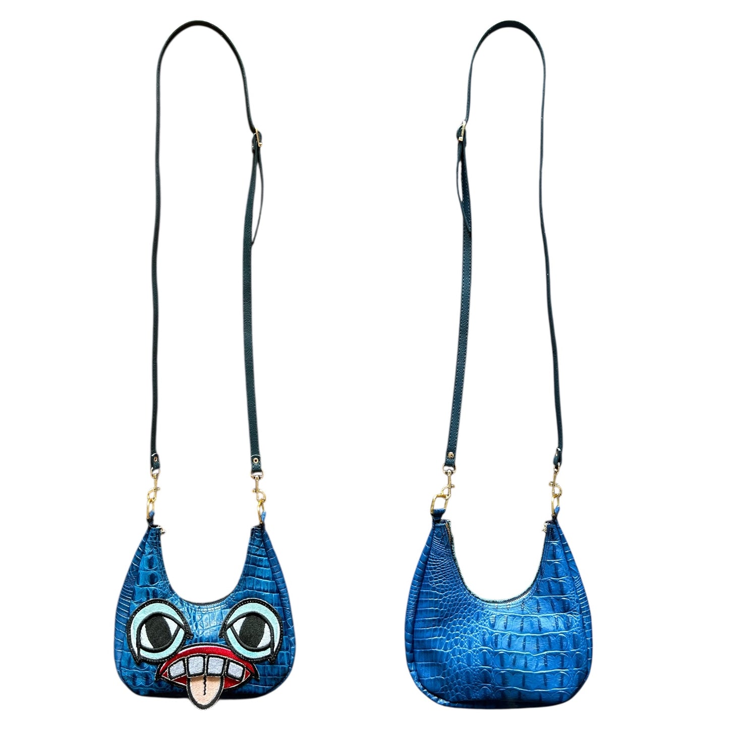 Blue Crocodile Crossbody Monster Purse 1/1