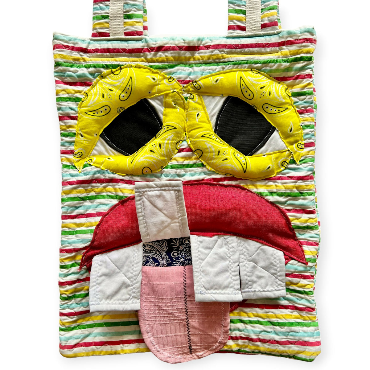 Quilted Striped Monster Bag 1/1 (23in x 17in)