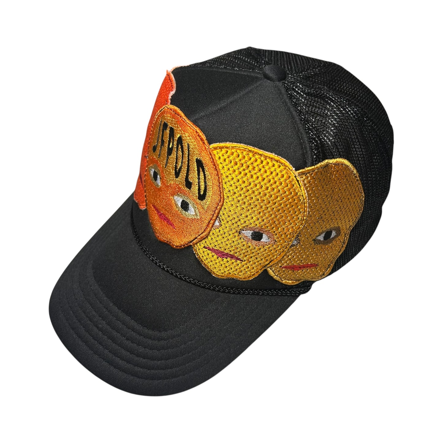 Plastered Faces Black/ Orange Trucker Hat 1/1