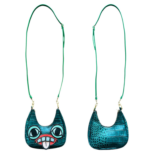 Turquoise Crocodile Crossbody Monster Purse 1/1