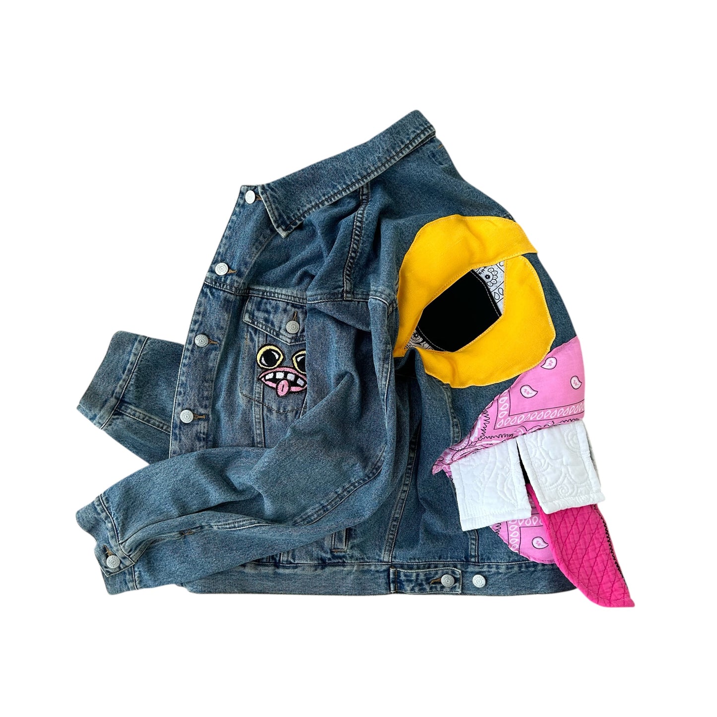 Bubblegum Monster Face Denim Jacket 1/1 (Size L)