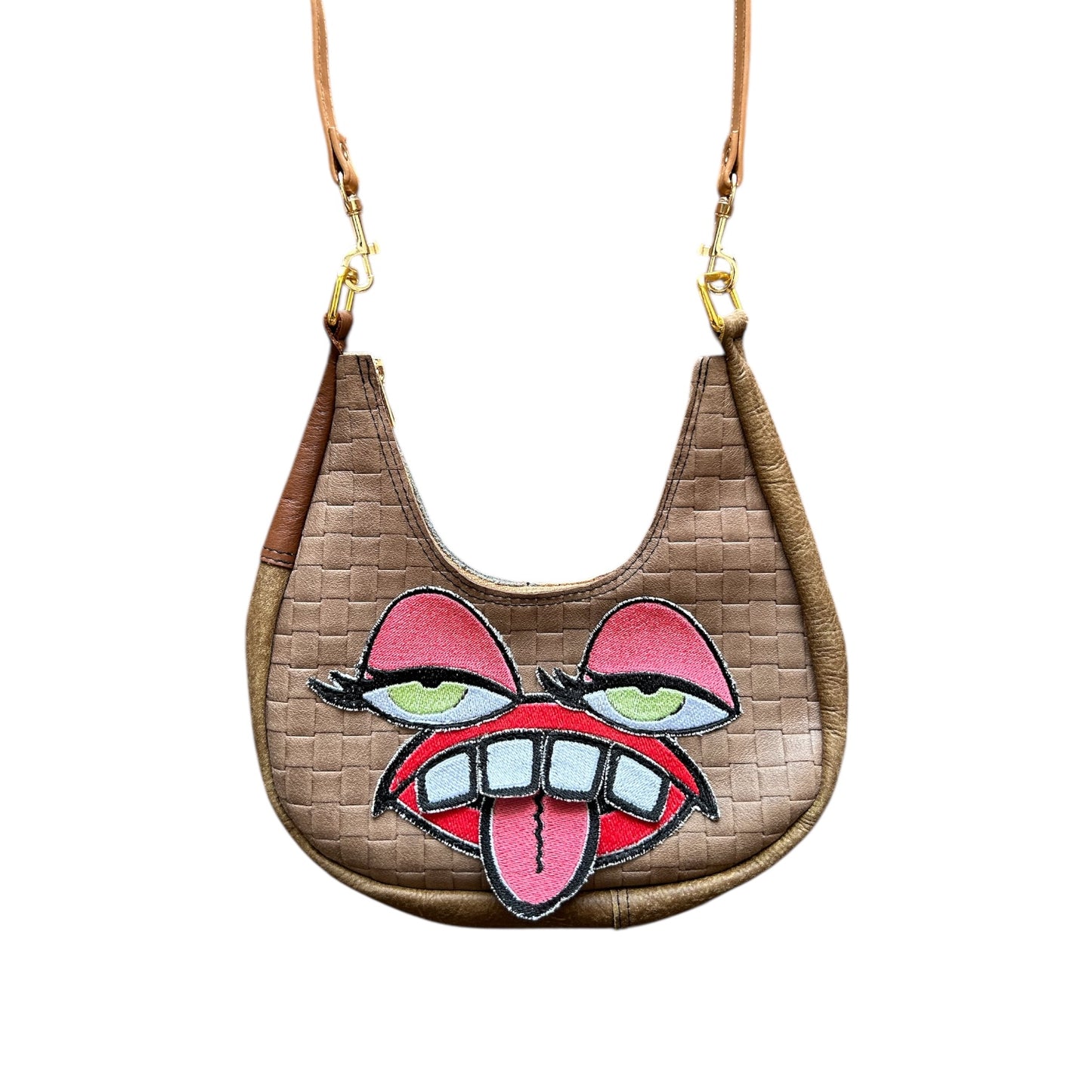 Pink Eyeshadow Paneled Crossbody Monster Purse 1/1