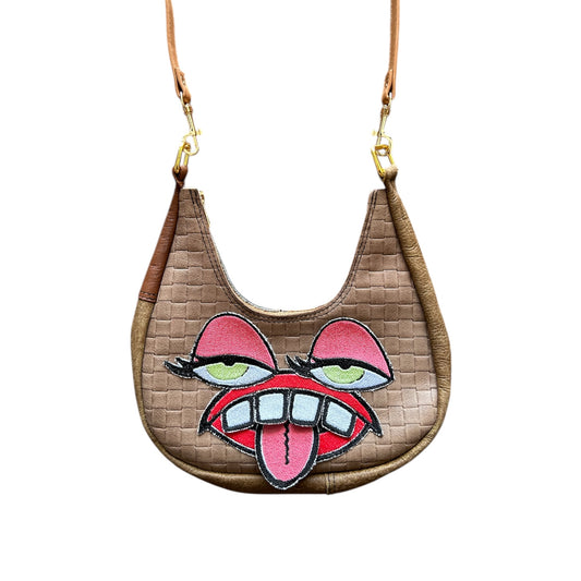 Pink Eyeshadow Paneled Crossbody Monster Purse 1/1