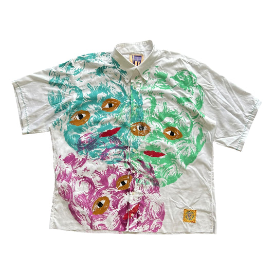Plastered Faces White Button Up 1/1 - Size XL