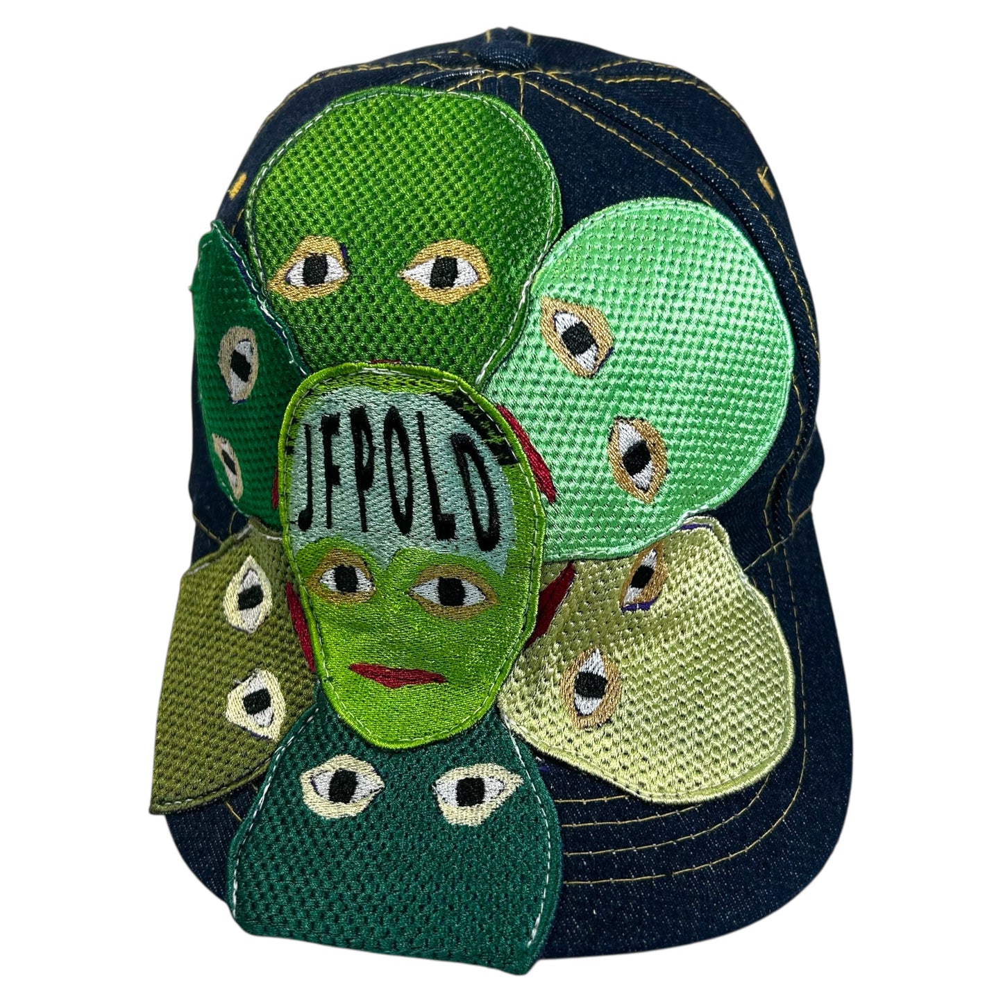 Plastered Faces Blue Denim Hat 1/1