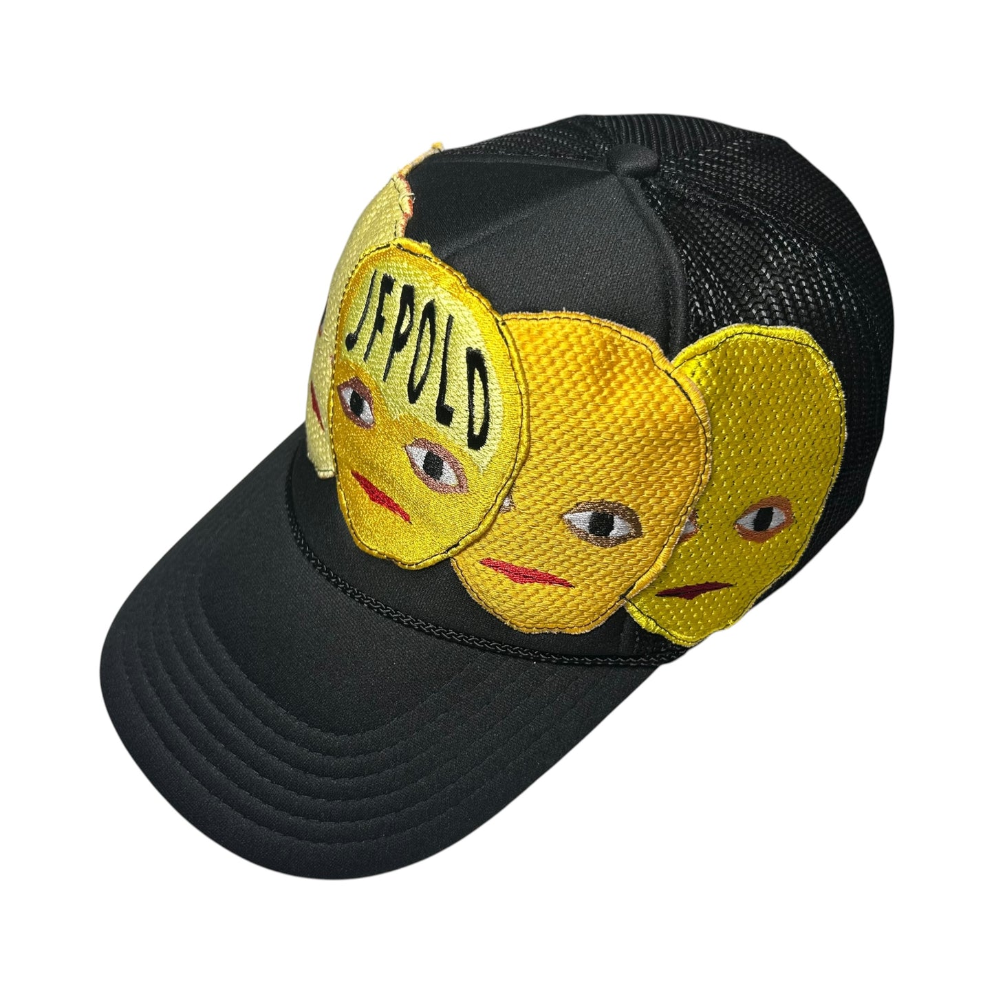 Plastered Faces Black/ Yellow Trucker Hat 1/1