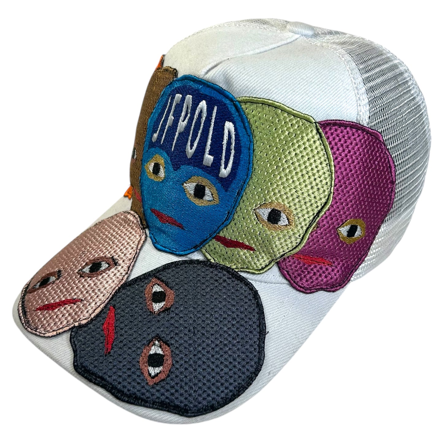 Plastered Faces White Trucker Hat 1/1