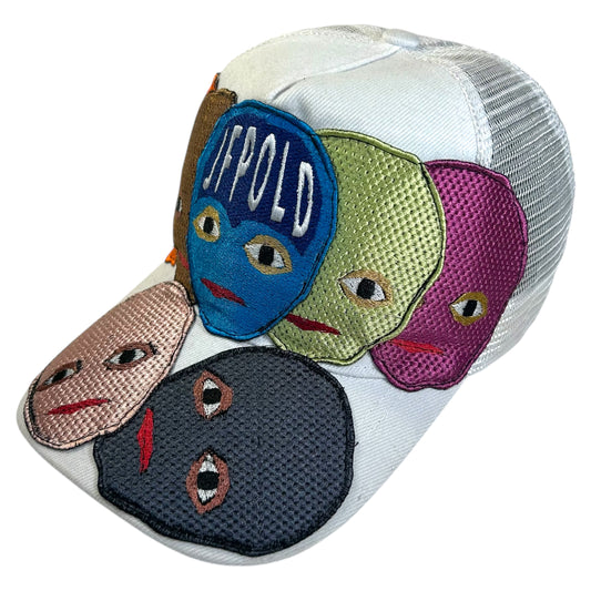 Plastered Faces White Trucker Hat 1/1