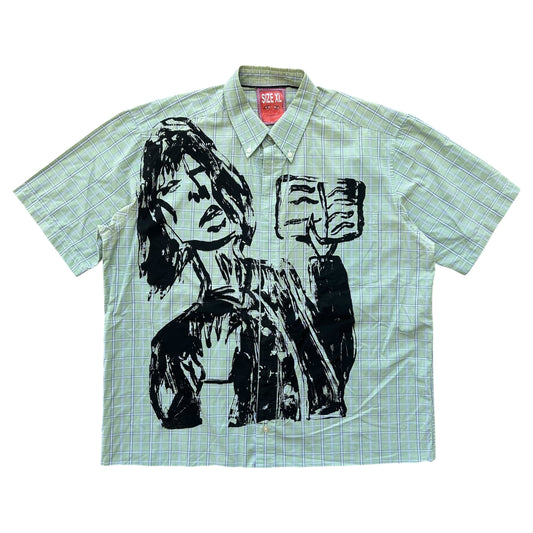 Sacred Book 1/1 Button up (Mint Green Plaid Size XL)