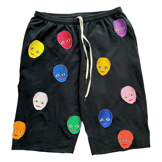 Plastered Faces Shorts Black 1/1- Size 3XL