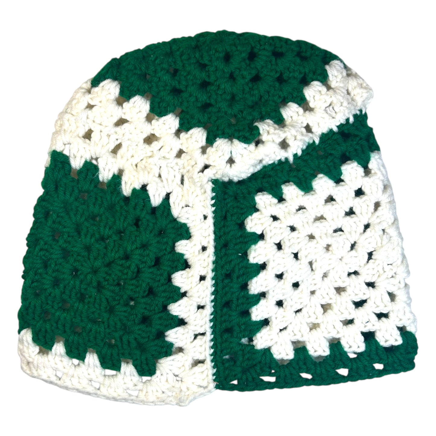 Plastered Faces Handmade Knitted Beanie (Green Faces) 1/1