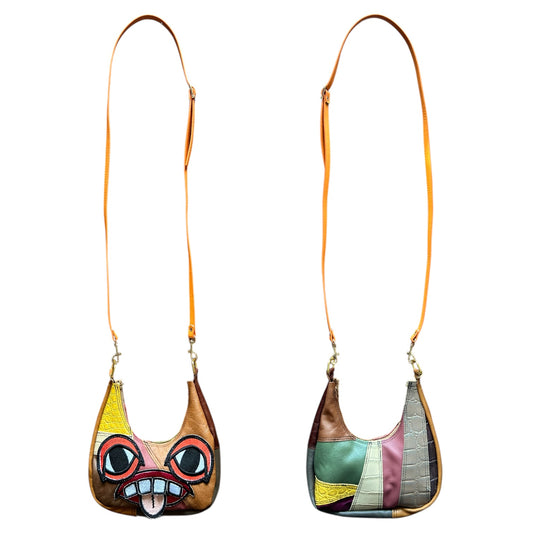 Brown Paneled Crossbody Monster Purse 1/1