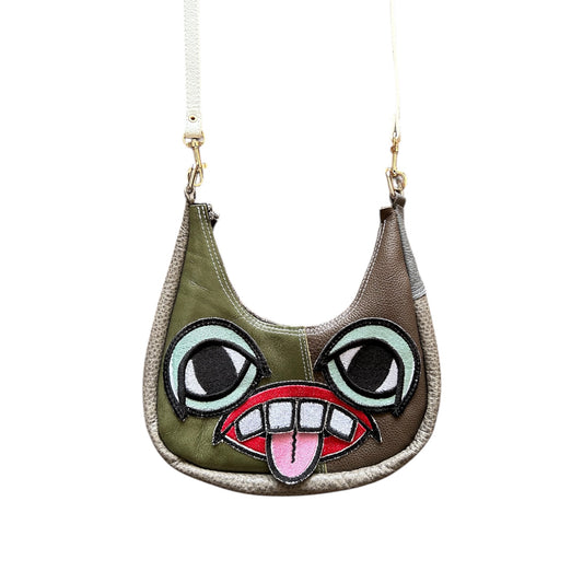 Green Paneled Crossbody Monster Purse 1/1