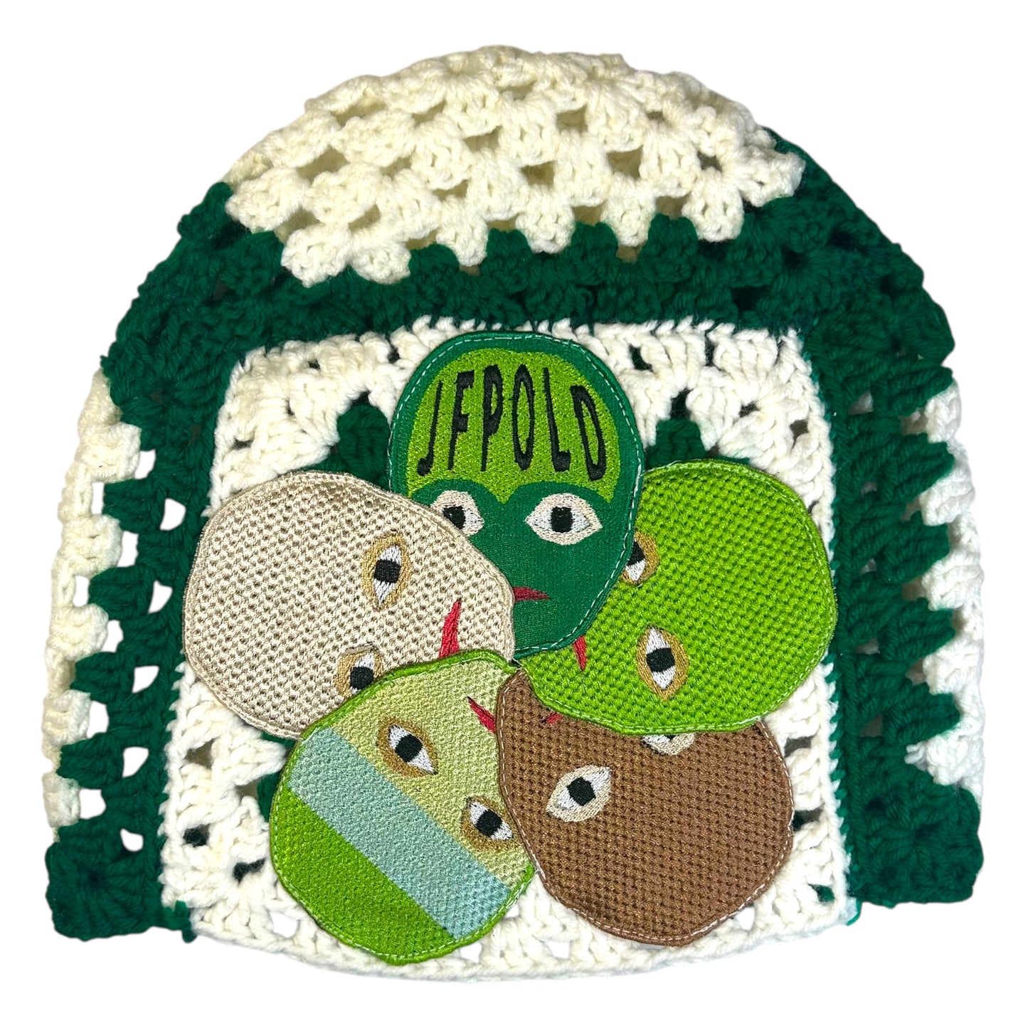 Plastered Faces Handmade Knitted Beanie (Earth Tone Faces) 1/1