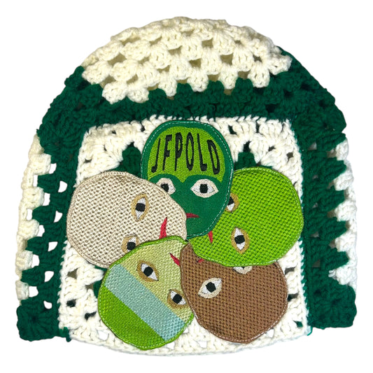 Plastered Faces Handmade Knitted Beanie (Earth Tone Faces) 1/1