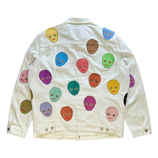 Plastered Faces White Denim Jacket 1/1 - Size XXL