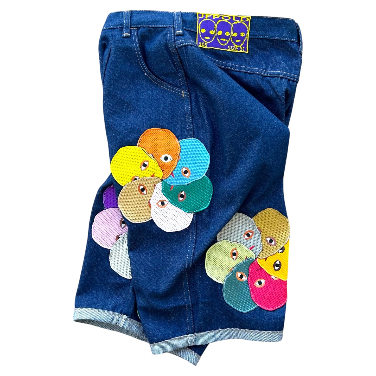 Plastered Faces Jorts Blue 1/1- Size 31